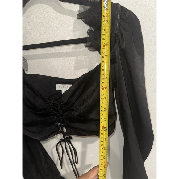 Mable Corset Tie Front Top Top Ballon Long Sleeve Size S - Picture 9 of 10